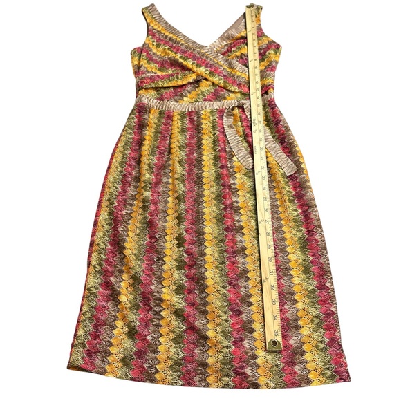 Kay Unger New York Sleeveless Lace Embroidered Sheath Dress Umbral Sunset Size 6 - Picture 9 of 9